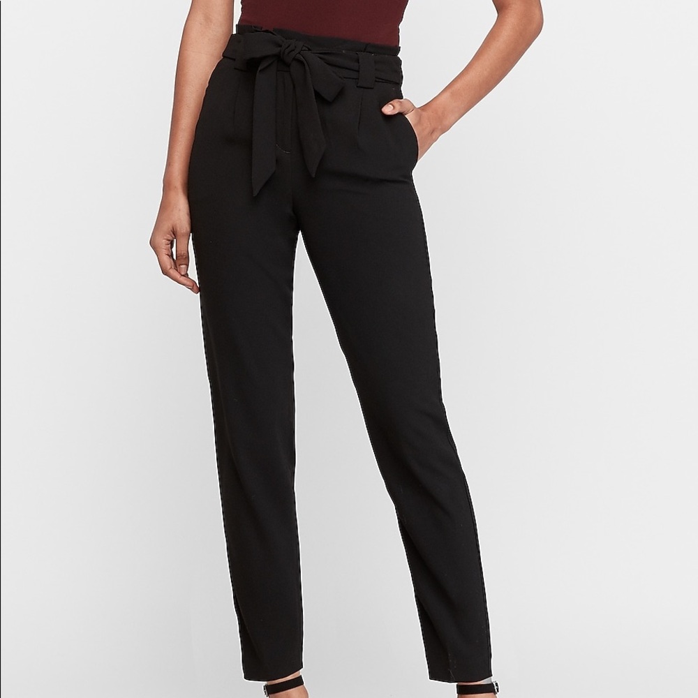 High Waisted Paperbag Ankle Pant